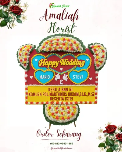 Karangan Papan Bunga Pernikahan di Tirtonirmolo
